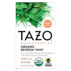TAZO Tea Bags, Regenerative Organic: Refresh Mint Herbal Tea, & Zen Green Tea 16 CT (2ea) (Variety Pack)