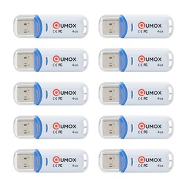 QUMOX 10x 4GB Pen Drive USB 2.0 Flash Stick Blue/White
