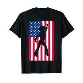 USA American Flag Disco Silhouette Shirt - T-Shirt