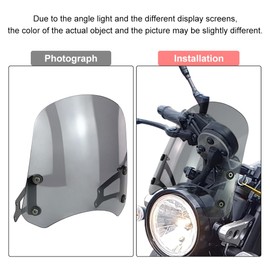 Xitomer Windshield Windscreen Compatible with XSR900 2016-2021 XSR900 Windshield with Mount Motorcycle Wind Deflector (Grey)