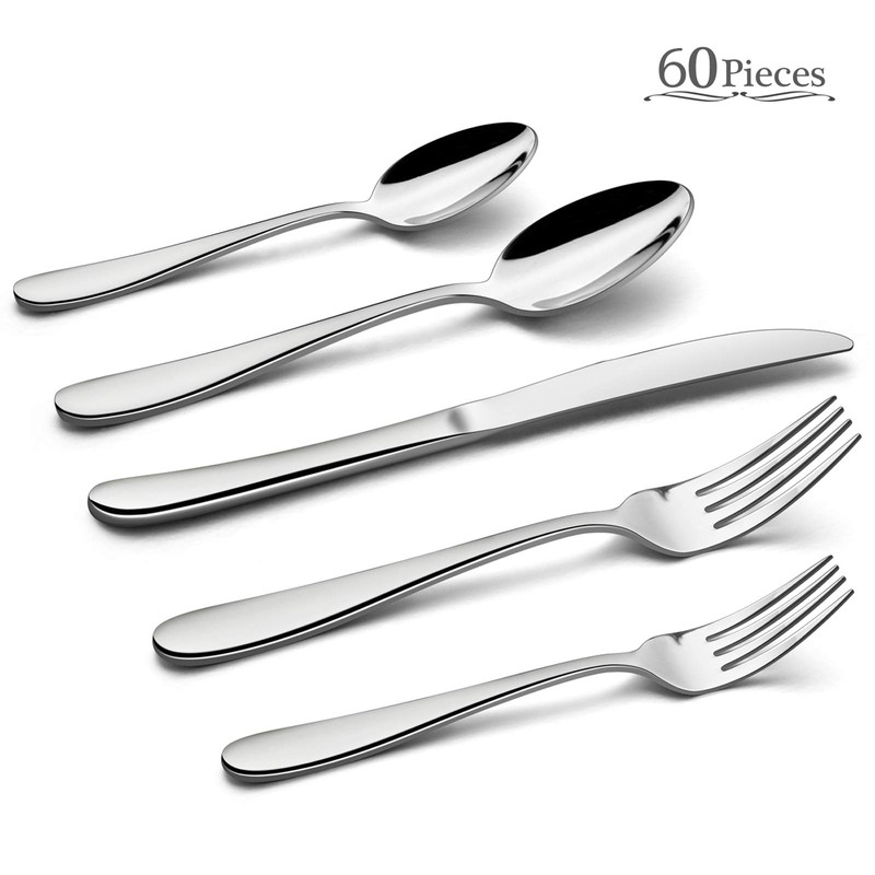 HaWare Silverware Set for 12, 60-Piece Heavy Duty Stainless Steel