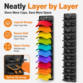 Lunarthos 2 Pack Hat Organizer for Baseball Caps & Travel Hat Clips