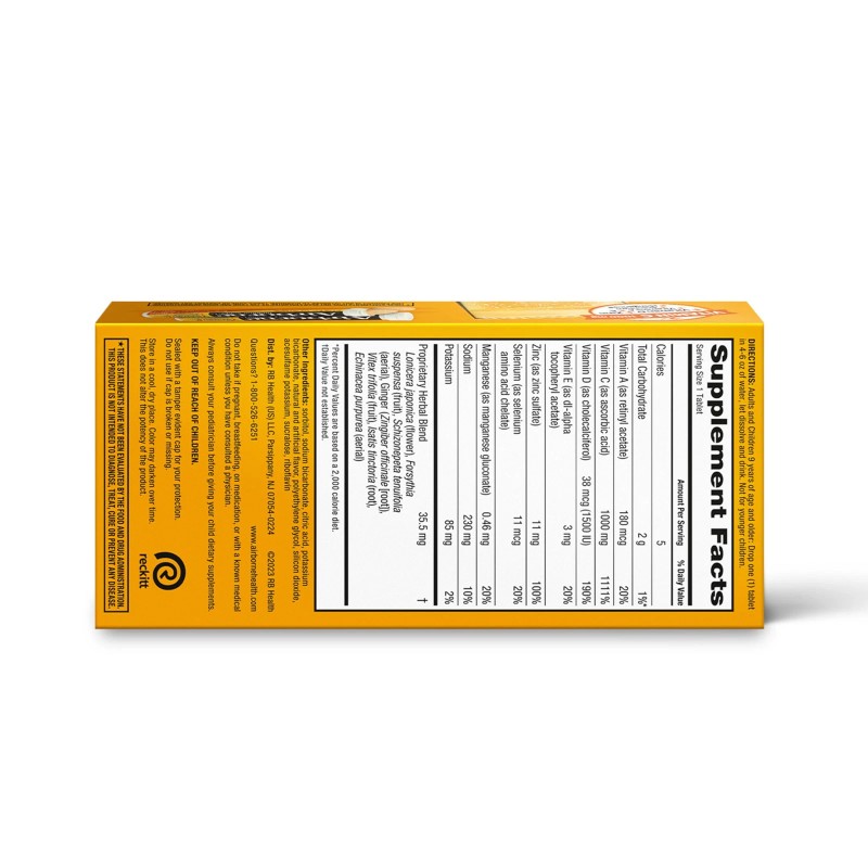 Airborne Vitamin C 1000mg (per serving) - Airborne Zesty Orange