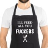Second Ave Unisex Funny I'll Feed All You Black Apron