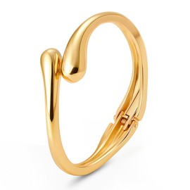 ENFANTRY Chunky Gold Bangle Bracelets， Gold Bangle Bracelets for Women Teens Trendy Chunky Adjustable Twist Cuff Bracelet Jewelry Gifts