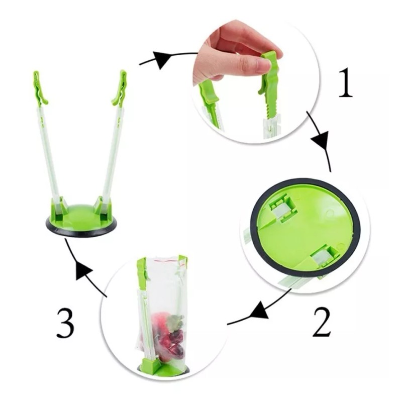 Estuchelandia Soporte Ajustable Bastidor Para Bolsas Ziploc Gadget Cocina