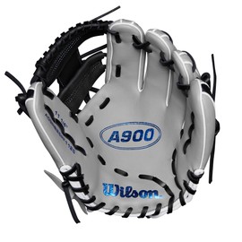 Wilson 2024 A900® PF1125 Pedroia Fit™ 11.25” Infield Baseball Glove - Grey/Black/Royal, Right Hand Throw