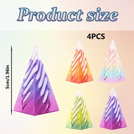 4 Pieces Spiral Cone Fidget Toy, 3D Printed Spiral Cone Fidget Toy, Fidget Cone, Impossible Pyramid, Pyramid Passthrough Sculpture, Home Office Desktop Deco Gift For Kids