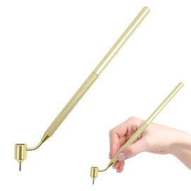 NHQZ 2 Piece Fluid Writer Pen Set 0 5 mm Brass Portable Drawing Tool for Scratches Slanted Fine Line Writer Pen for Scratch Repair, silver