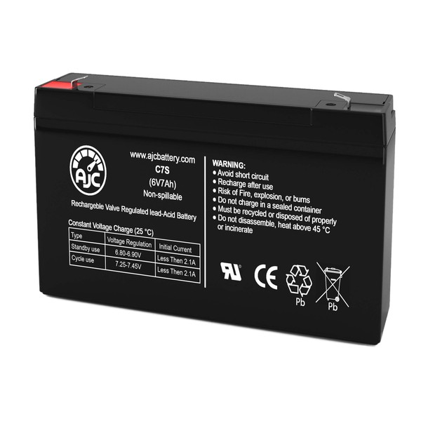 AJC Battery Compatible with Portalac PE6V7.2F1 6V 7Ah Sealed Lead
