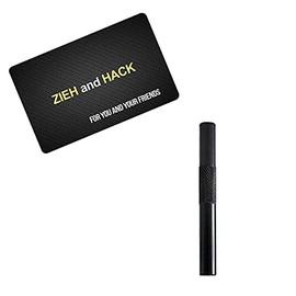 M&M Smartek Tubes 70 mm Set & Pull and Hack Card Aluminium Snuff Bat Snorter Nasal Tube Bullet Sniffer Snuffer for Snuff - Choice of Colours and Quantity (1 x Black & Card)