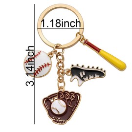 Baseball Keychain for Boys Sports Charm Baseball Bat Baseball Glove Key Chains for Baseball Lover Birthday Gifts for Baseball Players Shoes Baseball Keychains for Backpacks Accessories