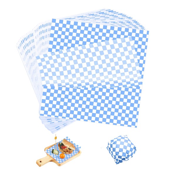 SUCCEFORT 120 Pieces Wax Paper Sheets 12x12 Inch, Food Basket