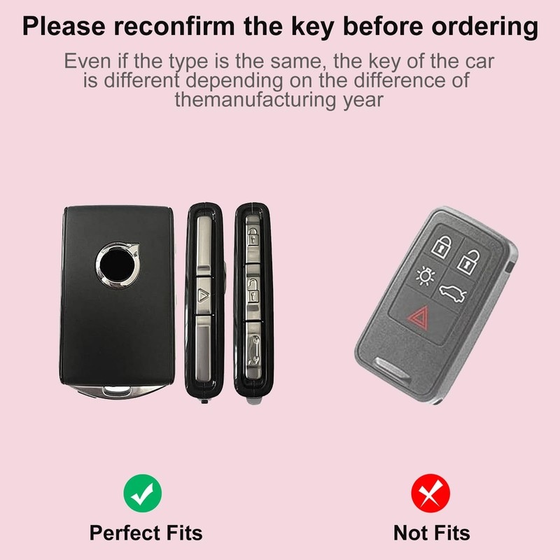 Meruns Compatible with Volvo Key fob Cover with Diamond Bling