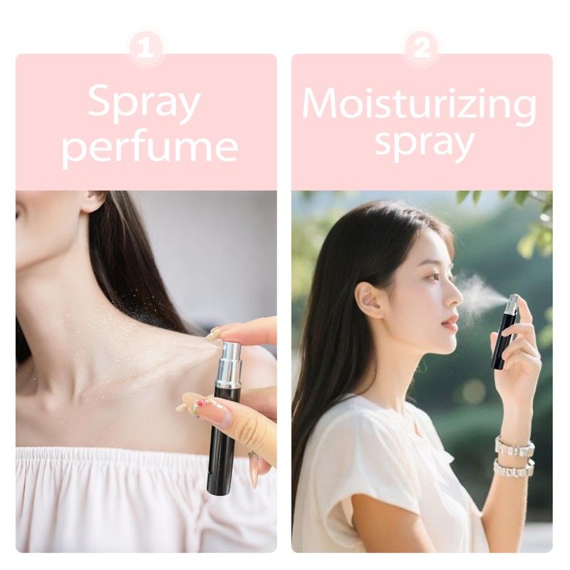 Kewjug 2 Pack Refillable Mini Perfume Atomizer Bottle，Portable Separate Bottles，Travel