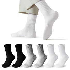 Calcetines Deportivos Para Hombre 6 Pares, Calcetines Largos de Algodón Para Correr, Calcetines Antideslizantes, Transpirables y Duraderos, Adecuados Tanto Para Hombres Como Para Mujeres