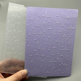 3D Plastic Embossing Folder Template Beautiful Stars Texture 4.13x5.71 Inch for Card Making DIY Scrapbooking Paper Crafting Handmade Crafts Scrapbooking Arts Supplies Scrapbook Decor