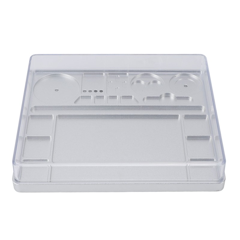 Watch Movement Repair Box Aluminum Alloy Storage Tray with Acrylic