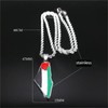 Palestine Map Pendant Necklace, Stainless Steel Chain, Multicolor，Peace Pendant (Gold)