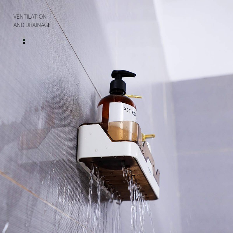PIGPIGFLY Shower Shelf no Drilling, Plastic Bathroom Shelf, Shower Organiser,