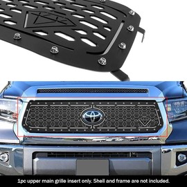 APS Premium Stainless Steel Double Layer Laser Cut Rivet Studs Grille Compatible with 2018-2020 Tundra with Front Sensor TSS Main Upper N19-D03064T