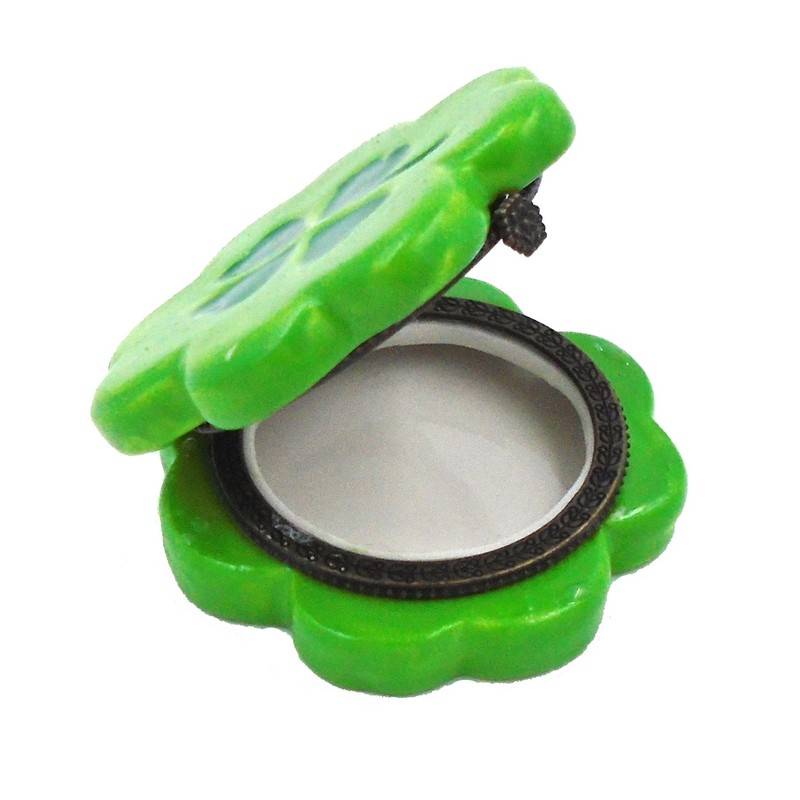 Shamrock Porcelain Hinged Trinket Box