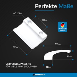 RAVENBOLD Balcony Door Handle for Outdoor Use, Extremely Stable Patio Door, Pull Handle, Made of Aluminium, Handle for Balcony Door (White)