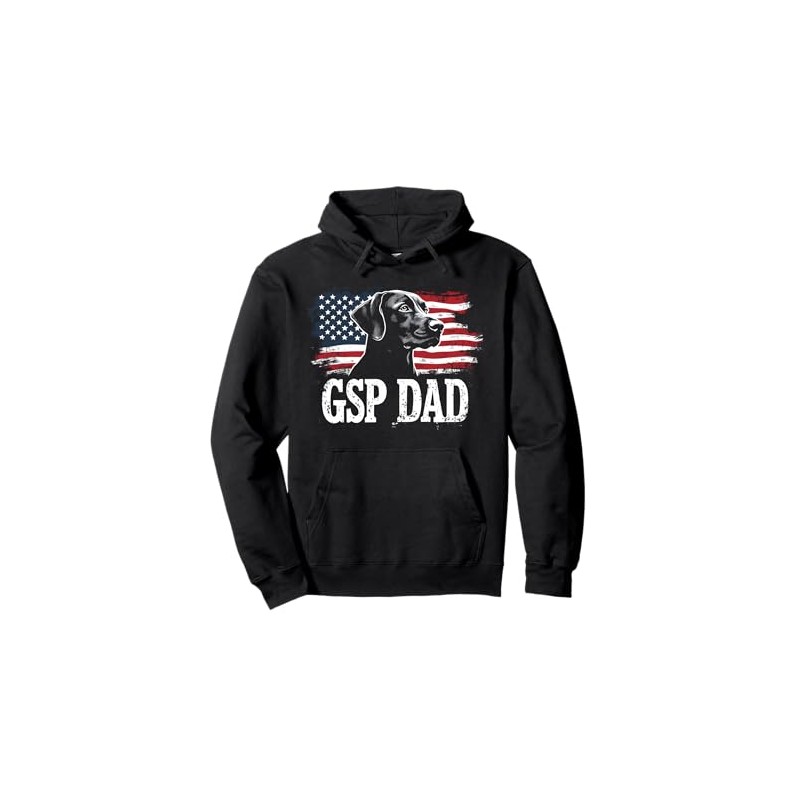 GSP Dad German Shorthaired Pointer USA Pride Pullover Hoodie