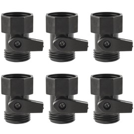Garden Hose Shut Off Valve- 6 Pack 3/4'' Plastic Garden Hose Connector,Water Hose Shut Off Valve for Water Pipe Water Gun Valve Control