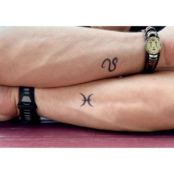 GZ088x2 Temporary Tattoo Semi-Permanent Zodiac Sign Symbols Tattoo with 24
