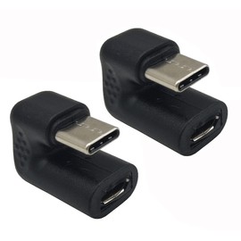 Traovien - Adaptador USB C en forma de U, 180 grados USB tipo C macho a USB Micro hembra adaptador convertidor de carga para computadora portátil, tablet y teléfono celular [solo carga] (paquete de 2)