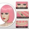YBYMCAI Pink Bob Wig With Bangs Short Pink Bob Wigs
