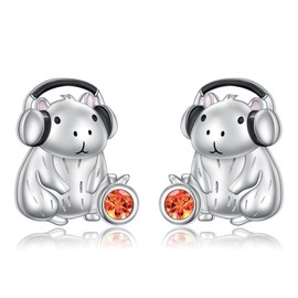 HOOHWE 925 Sterling Silver Stud Earrings for Women Capybara/Axolotl/Pig Hypoallergenic Animal Jewellery Gift for Girls Children Women, Sterling Silver
