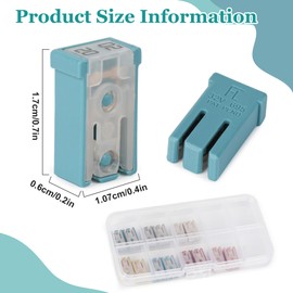 Qoroos 14Pcs Mini Slotted Automotive MCASE Shaped Cartridge Fuse Kit 15A 20A 25A 30A 40A 50A 60A 32V, Mini Shaped Cartridge Fuse Kit Car Fuses Assortment Kit Replacement Fuses