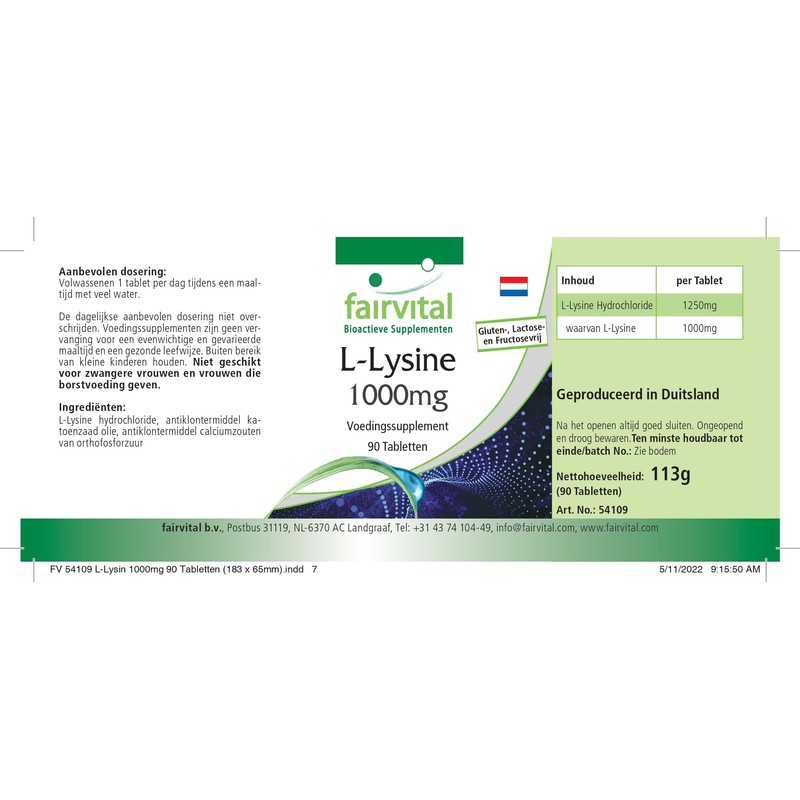 Fairvital High Dose Lysine – 1000 mg – High Dose