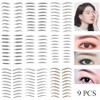 Yesallwas 9 Sheet 87 Pairs Eyebrow Tattoo Black Brown Tattoo