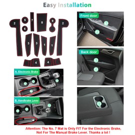 GAFAT Compatible with Kia Sportage NQ5 2022-2024 2025 (Manual Transmission) Non-Slip Mats, Rubber Mats Non-Slip for Centre Console, Cup Holder, Door Seam Mats, Sportage NQ5 Accessories (Red)