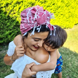 Toalla turca de mano o cara Cacala 58.42 cm x 91.44 cm (23 x 36") - Peshtemal Fouta - para cocina y cuidado de bebés, Rojo, 1