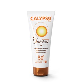 Calypso Shimmer Sun Lotion SPF50 + | Very High UVA + UVB Protection, Water Resistant, Shimmering Sun Protection for Face and Body, 100ml