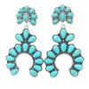 Western Squash Blossom Turquoise Post Earring (Turquoise)