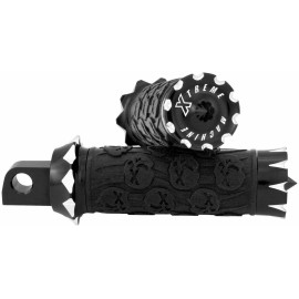 Xtreme Machine Death Black Rubber Footpegs Harley Softail Highway Sportster Dyna