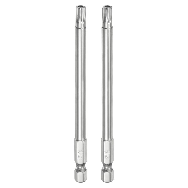 HARFINGTON 2pcs T30 Security Torx Bit 1/4" Hex Shank 4"