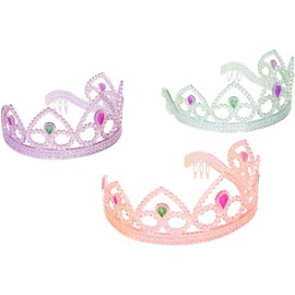 Colorful Princess Party Tiaras, Assorted Colors by SmallToys - Unit of 12 , Pink/Purple