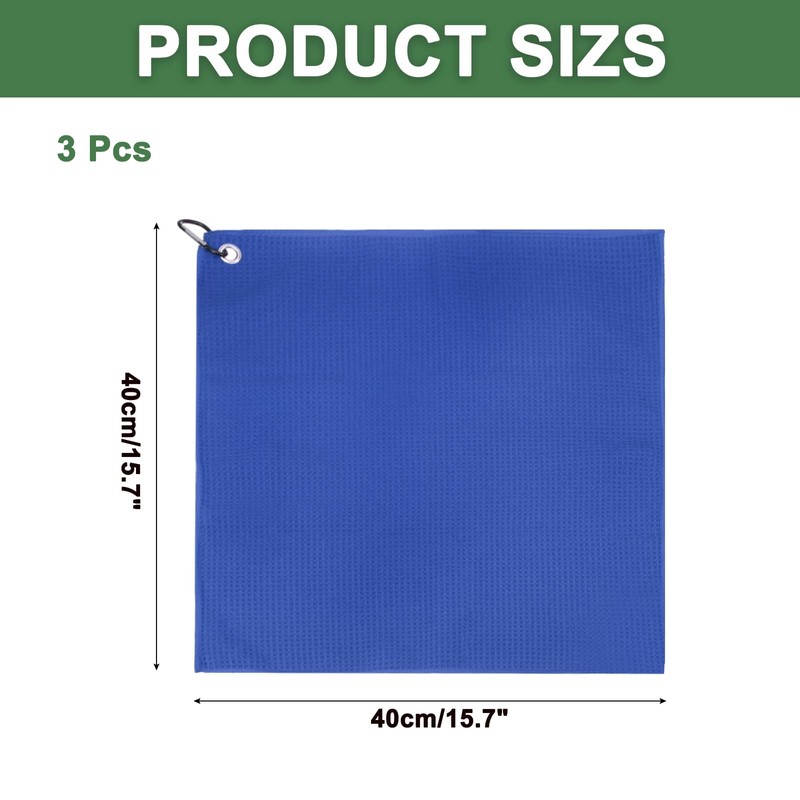 PATIKIL 16"x16" Microfiber Golf Towel, 3 Pack Tri-Fold Golf Towels