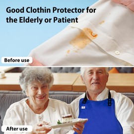 ZINGTERRA Adult Bibs with Crumb Catcher,3Pack Adjustable Bibs for Eating,Waterproof Washable Men Clothing Protectors,Reusable Large Feeding Bib for Women Elderly Seniors