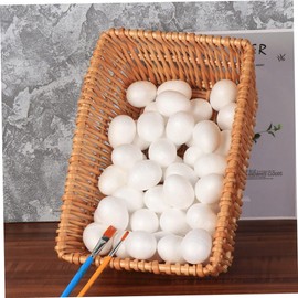 SHINEOFI 50pcs Solid Foam Easter Eggs White DIY Craft Eggs for Festival Painting and Decoration for Easter Crafts Party Favors and Holiday Decor