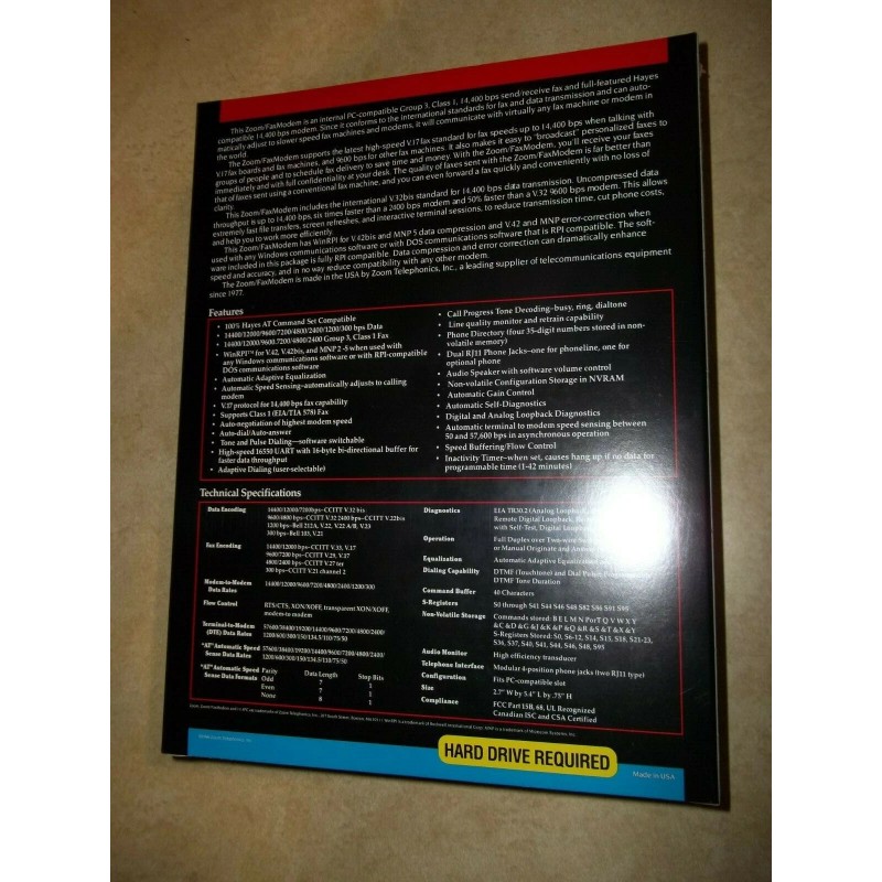 ZOOM Model 110 Internal 14.4 Fax Modem for PC Factory