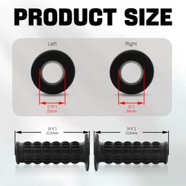 Motorcycle Cafe Racer Handlebar Grips Universal 7/8“ Grips Non Slip End Open for Street Bike Dirt Bike Bobber