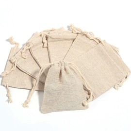 Copeflap Hemp Bag, Mini Drawstring Flax Bag, Plain, Wrapping Bag, Small Storage, Set of 20 (3.9 x 5.5 inches (10 x 14 cm)