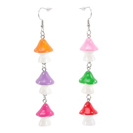 FOMIYES Colorful Mushroom Earrings for Women Creative Dangle Design Unique Drop Ear Accessories for Daily Wear Parties and Special Occasions